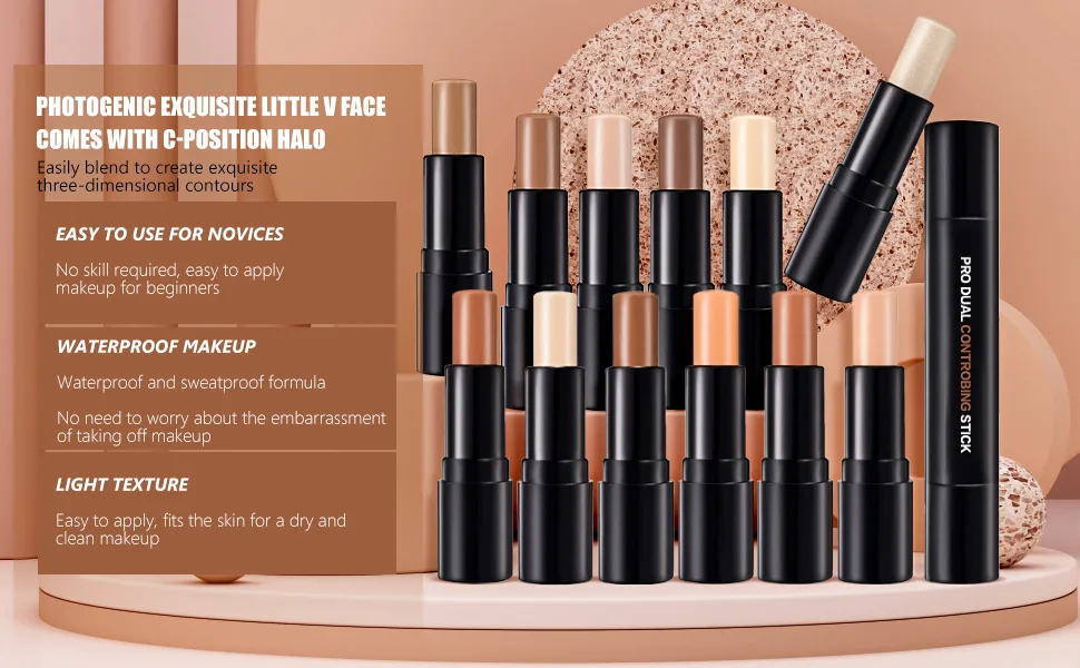 ONLYOILY double-end contour highlighter stick contour stick,face highlighter, contour makeup contouring sticks cream concealer (1) - contour stick
