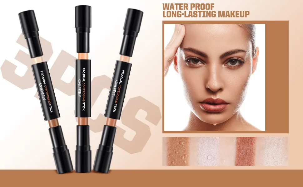 ONLYOILY 6 colors contour highlighter stick contour stick,face highlighter, contour makeup contouring sticks cream concealer - 3PCS (#1+#2+#3) - bronzer stick