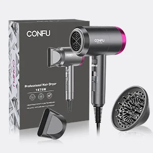 Ionic Hair Dryer, CONFU 1800W Portable Lightweight Blow Dryer, Fast Drying Negative Ion Hairdryer Blowdryer, 3 Heat Settings & Infinity Speed, with Diffuser and Concentrator Nozzle for Home & Travel - product information 3