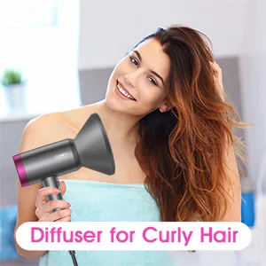 Ionic Hair Dryer, CONFU 1800W Portable Lightweight Blow Dryer, Fast Drying Negative Ion Hairdryer Blowdryer, 3 Heat Settings & Infinity Speed, with Diffuser and Concentrator Nozzle for Home & Travel - product information 5