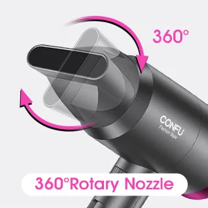 Ionic Hair Dryer, CONFU 1800W Portable Lightweight Blow Dryer, Fast Drying Negative Ion Hairdryer Blowdryer, 3 Heat Settings & Infinity Speed, with Diffuser and Concentrator Nozzle for Home & Travel - product information 7