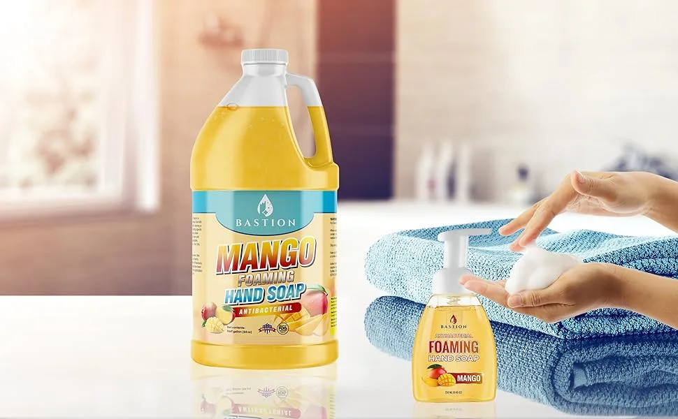 Antibacterial Hand Soap - Mango Foaming Hand Wash - 1/2 Gallon (64 oz.) Bulk. Refill Jug. Mango Scented. Non-toxic. Made in the USA. Mango 64 Ounce (Pack of 1) - Antibacterial hand soap mango regalia foaming