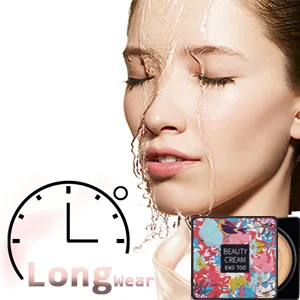 NUIBO Air Cushion CC Cream Mushroom Head, Moisturizing Concealer Makeup Base, Primer Liquid Foundation Long Lasting with Two Mushroom Makeup Sponges ?IvoryScrew lid? - CC CREAM MASHROOM