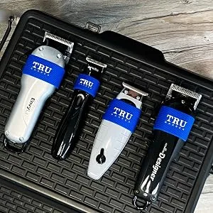 TRU BARBER clipper bands 4 PCS, clipper sleeve for barbers, clipper sleeve for barber tools, non slip, heat resistant (Black) - TRU BARBER GRIP4