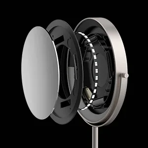 8 Inch Rechargeable Lighted Makeup Mirror, Double Sided Makeup Vanity Mirror with 3 Colors Lighting, 10X Magnifying Mirror, Touch Sensor Dimming, Tabletop Round Cosmetic Light Up Mirror (Nickel) - Makeup mirror with lights and magnification