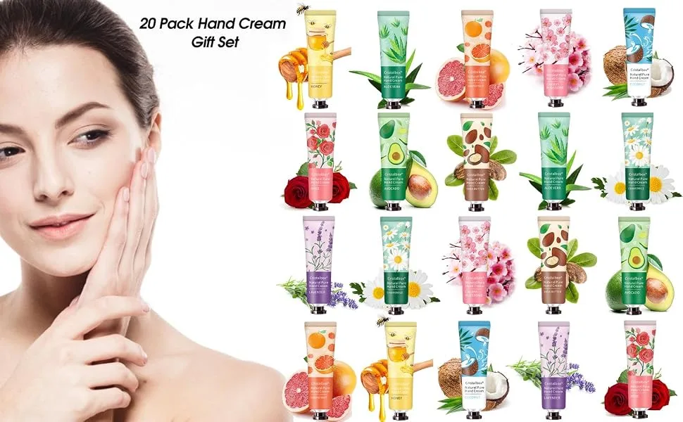 20 Pack Hand Cream Gift Set- Scented Hand Lotion for Dry Cracked Hands,Body- Hand Care Moisturizing Cream Body Moisturizer Hydration Mini Hand Lotion Travel Size Bulk Gifts for Women - fdsfs