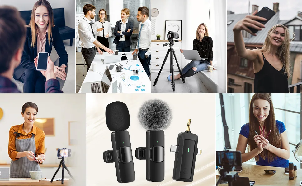 HMKCH Wireless Lavalier Microphone for iPhone Android Phone Camera Computer Laptop Professional Dual Lapel Mic with USB-C 3.5mm USB Plug for Video Recording Vlog YouTubeTikTok - product information 4