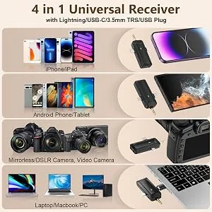 HMKCH Wireless Lavalier Microphone for iPhone Android Phone Camera Computer Laptop Professional Dual Lapel Mic with USB-C 3.5mm USB Plug for Video Recording Vlog YouTubeTikTok - product information 6