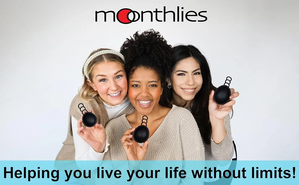 MOONTHLIES Reusable Menstrual Period Disc with Removal Loop Stem - Blue - Pack of 2 - Moonthlies removal loop disc helping you live your life without limits