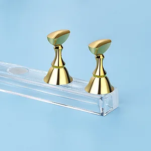 Acrylic Nail Display Stand DIY Nail Crystal Holder Magnetic Practice Stands with Reusable Adhesive Putty Clay for False Nail Tip Manicure Tool (Golden and Silver) - product information 4