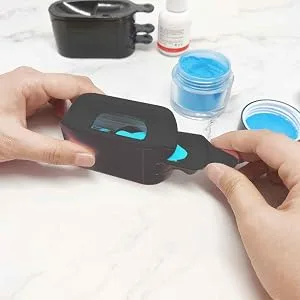 2 in 1 Dip Powder Tray Recycling System & French Tip Mould, Dip Powder Nail Glitter Holder Saver (Black) - product information 4