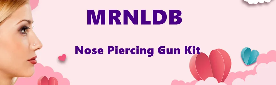 MRNLDB Self Nose Piercing Gun, Disposable Safe Nose Piercing Kit, Nose Stud Piercing Kit Tool with 10 Pcs Nose Screws Studs Rings and Marker (White) - nose piercing kit Nose Piercing Gun Nose Stud Piercing Kit Tool piercing gun piercing kit