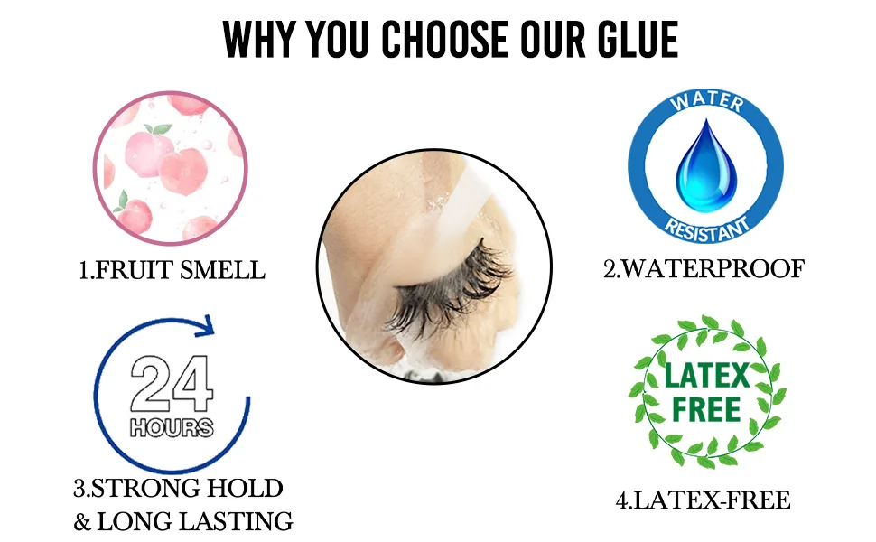 Clear Eyelash Glue Eyelash Adhesive Super Strong Hold Lash Glue Waterproof False Eyelashes Glue Suitable for Sensitive Eyes Lash Adhesive 0.176oz,(Clear) 1pcs Clear - eyelash glue