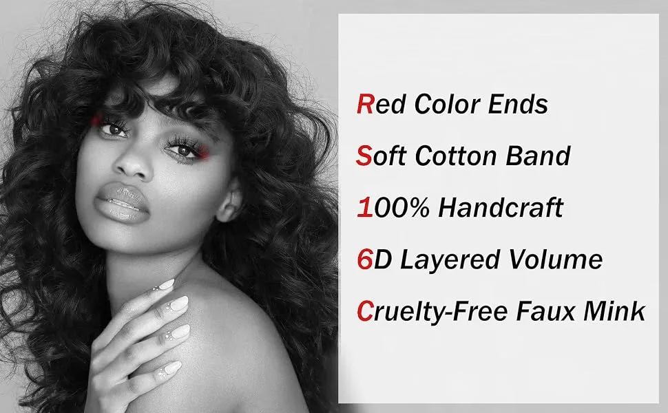 False Eyelashes Fluffy Mink Lashes Wispy Colored Lashes Red Strip Lashes Pack by Kiromiro (Red) 2-Red - red Colored Eyelashes