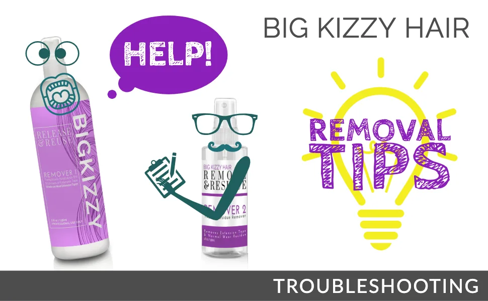 Big Kizzy Remover 2, Remove & Residue 4oz - Troubleshooting Tape Extension Removers