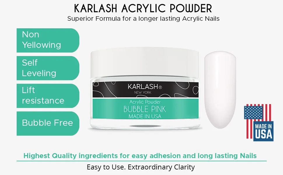 Karlash Professional Acrylic Powder 2 oz (Bubble Pink 2 oz) - product information 3