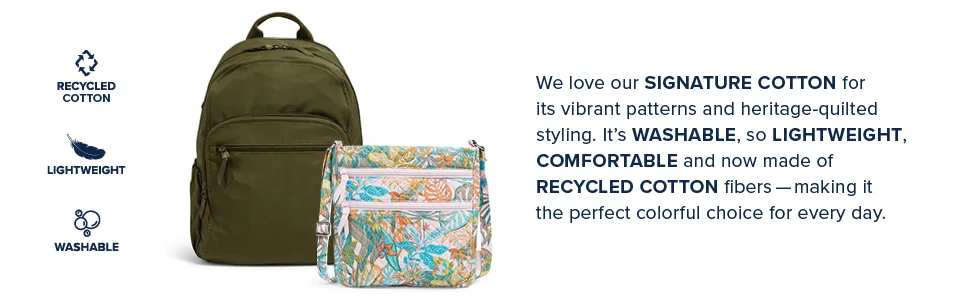 Vera Bradley Women's Cotton Medium Cosmetic Makeup Organizer Bag One Size Bloom Boom Navy - Recycled Cotton - Recycled Cotton