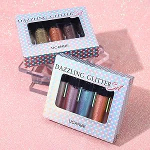 UCANBE 5 Colors Sparkle Liquid Eyeshadow Makeup Set Long Lasting Lightweight Metallic High Pigmented Glitter Eyeliner Shimmer Eye Shadow Stick Set #2 Set 2 - product information 4