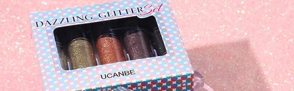 UCANBE 5 Colors Sparkle Liquid Eyeshadow Makeup Set Long Lasting Lightweight Metallic High Pigmented Glitter Eyeliner Shimmer Eye Shadow Stick Set #2 Set 2 - product information 6