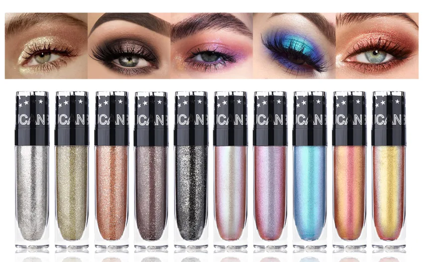 UCANBE 5 Colors Sparkle Liquid Eyeshadow Makeup Set Long Lasting Lightweight Metallic High Pigmented Glitter Eyeliner Shimmer Eye Shadow Stick Set #2 Set 2 - liquid glitter