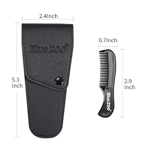 BlueZOO Beard Mustache Scissors and Comb Set Kit for Men Care - (3 Pieces Kit) Black - product information 4