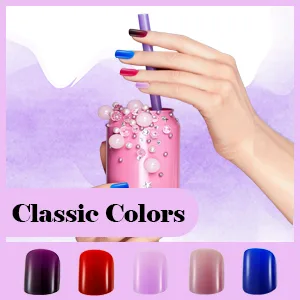 288 Pieces 12 Sets Short Press on Nails Square Fake Nails Glossy Glue on Nails Artificial Full Cover False Nails Solid Color Acrylic Nail Tips (Classic Colors) Assorted,Blue,Purple - product information 3