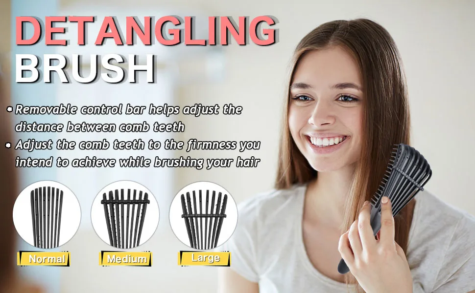 MRTREUP Hair Brushes for Women With Detangling Nylon Bristle Brush 9-row Styling Brush And Hair Mist Spray Bottle For Women Hairstyling , Hair Brush Tools For Curly Hair , Straight Long Hair(Black) Black Hair Spray Bottle Set - Self-adjustable 3 Size For Different Hair Types