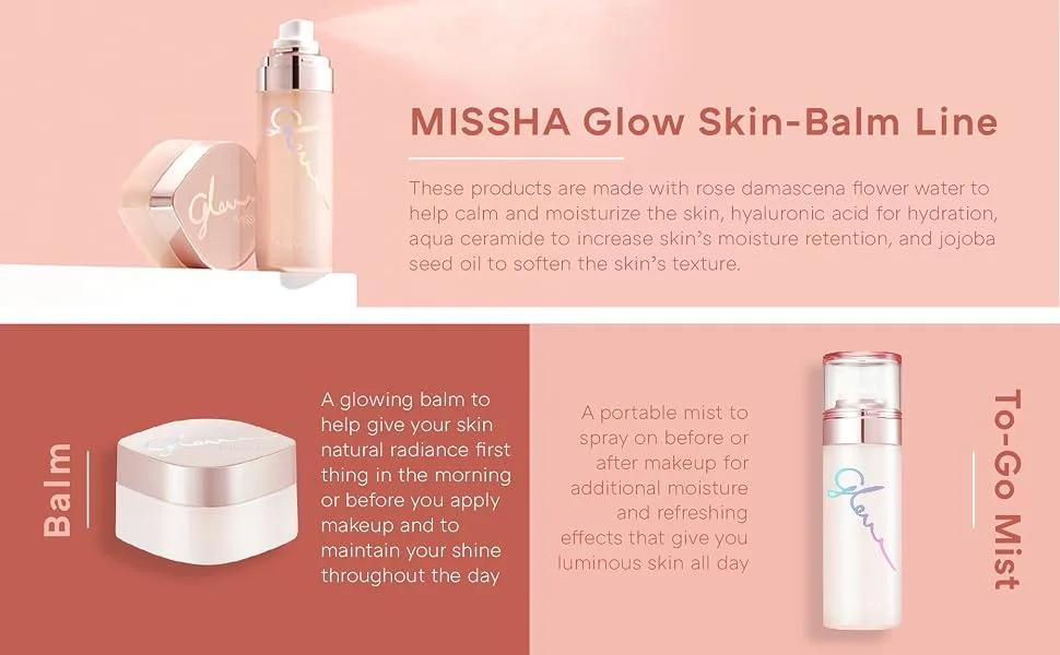 Missha Glow Skin Balm 50ml - Glow balm and mist for moisturizing and hydrating.