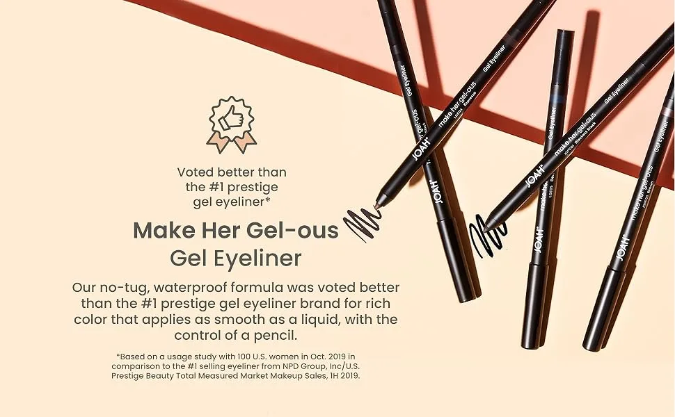 JOAH Make Her Gel-ous Gel Eyeliner with Self-Sharpening Pencil, Waterproof & Long-Lasting Color Definition, Deep Blue - Make her Gel-ous