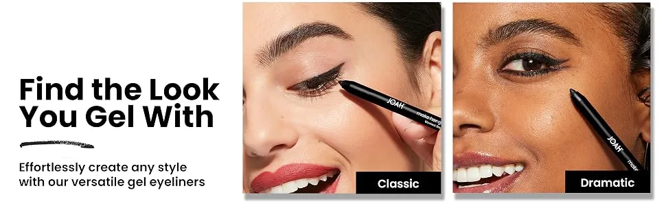 JOAH Make Her Gel-ous Gel Eyeliner with Self-Sharpening Pencil, Waterproof & Long-Lasting Color Definition, Deep Blue - make her gel-ous