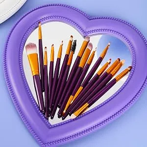 UCANBE 5pcs Eyeshadow Makeup Set -114 Shades MIRROR Eye Shadow Palette, 15 Soft Brushes Set, 1 Eye Primer Base, 2 Make up Blending Sponges, All In One Gift Kit - makeup brushes set