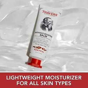 THAYERS Rose Petal Radiance Boosting Moisturizer with Hyaluronic Acid and Vitamin E, 4 Ounces Balm - Thayers Radiance Boosting Collection
