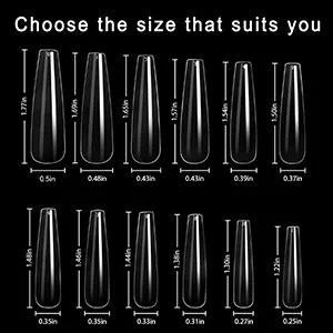 Vcedas 240PCS Extra Long Full Cover Nails XXL Coffin Tips Clear Long Ballerina False Nail Tips for DIY Finger with Box (240 Clear) - coffin nail tips