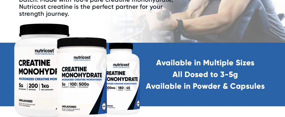 Nutricost Creatine Monohydrate Powder 76 Serving  - Fruit Punch - 1.1 lb - creatine monohydrate