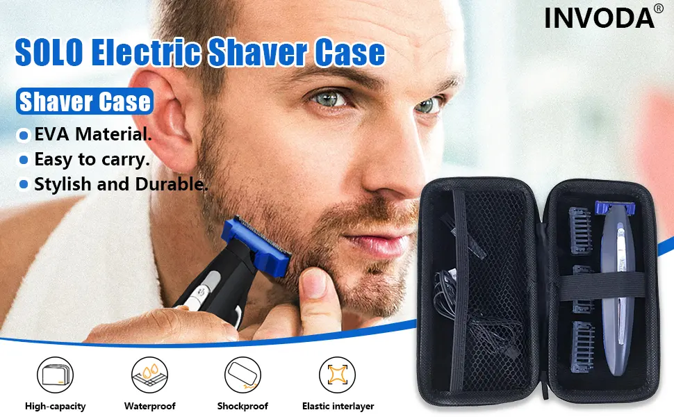 INVODA Hard Storage Travel Case Solo Oneblade Case EVA Travel Carrying Case Full Body Trimmer and Shaver Case - Micro Touches Electric Shaver Case