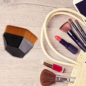 Foundation Brush, Daubigny Iron Type Makeup Brush for Face Blush Liquid Powder Foundation Brush for Blending Liquid, Cream or Flawless Powder Cosmetics with Protective Case (Black) Iron Type Black - foundation brush kabuki brush flawless brush