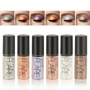 Liquid Glitter Eyeliner, Metallic Shimmer Glitter Eyeshadow, Long Lasting Waterproof Sparkling Eyeliner Eye Shadow(6 Colors) #05 - product information 11