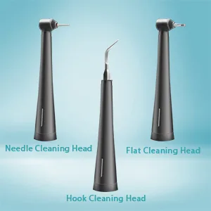 Electric Plaque Remover for Teeth, Tooth Cleaner Dental Calculus Remover Teeth Cleaning Kit with 5 Adjustable Modes,2 Replaceable Clean Heads and 1 Mouth Mirror Gray - plaque remover for teeth