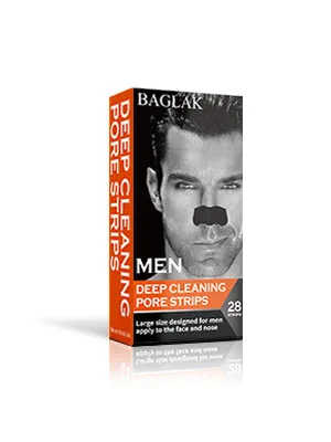 BAGLAK Men Blackhead Pore Strips, (28 Strips), Bamboo Charcoal, Deep Cleansing for All Skin types, Large Size For Nose+Face - product information 2