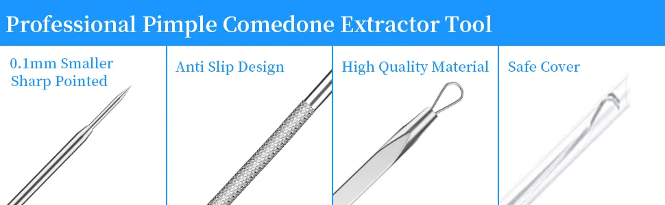 2022 Latest Blackhead Remover Pimple Popper Tool Kit, 20PCS Black Head Extractions Tool, Comedone Extractor Acne Blackhead Extractor Tool Kits Acne Removal Kit for Pimple Acne Blackhead Whitehead 20 Piece Set - Pimple Popper Tool Kit