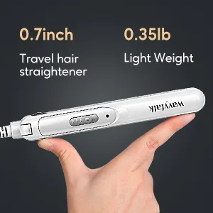 Wavytalk Mini Flat Iron 0.7 Inch Ceramic Mini Hair Straightener - Small Flat Irons for Short Hair, Curls Bangs, Travel Friendly (White)… - flat iron