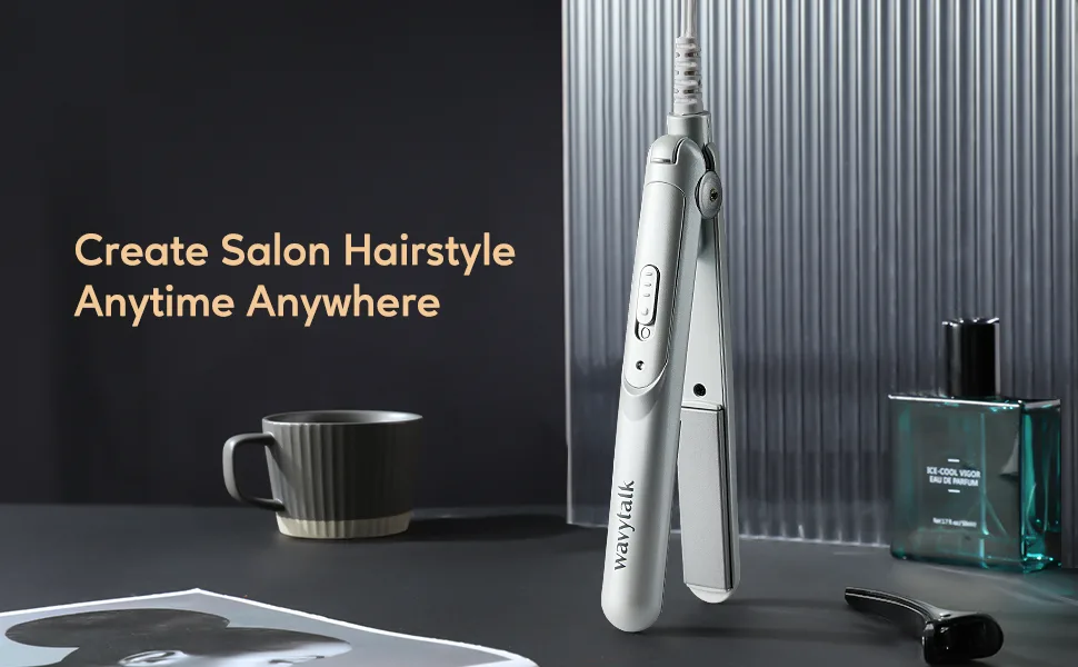 Wavytalk Mini Flat Iron 0.7 Inch Ceramic Mini Hair Straightener - Small Flat Irons for Short Hair, Curls Bangs, Travel Friendly (White)… - flat iron