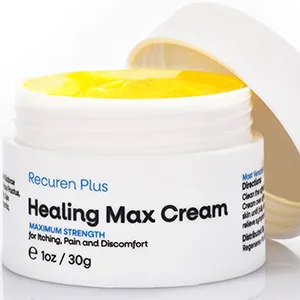 Recuren Plus Dermatitis Eczema Psoriasis Cream, Max Strength for Athletes Foot, Jock Itch, Urticaria, Rash, Rosacea, Acne, Ultimate Anti-Itch Solution 30g (1 Pack) - Healing Max Cream