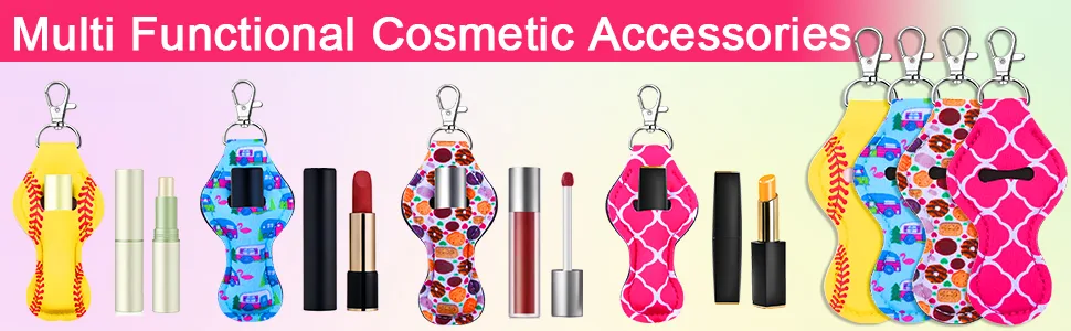 Chapstick Holder Keychain, Caffox 30Pcs Lip Balm Holder with Clip, Chapstick Lipstick Lipgloss Holder Bulk for Lanyards, Keychain - chapstick holder