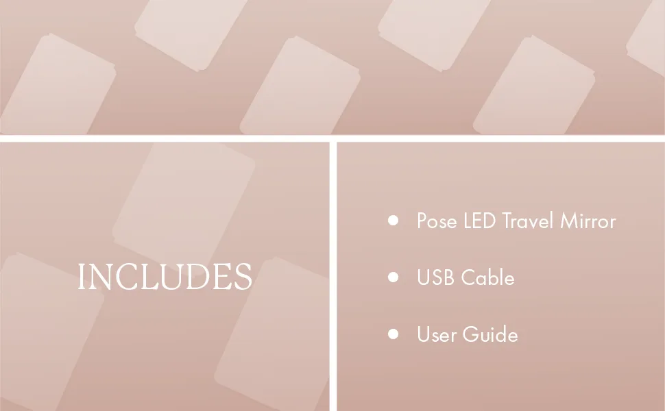 LED Travel Handheld Vanity Mirror, Pose by Vanity Planet - 3 LED Colors for Consistent Lighting with Dimmable Ring Light - Built-in Touch Sensors with Rechargeable Micro-USB - Blush Pink - Tabletop Personal Handle Accessories Organizer Gifts Adjustable Shower Organizer Black Skin