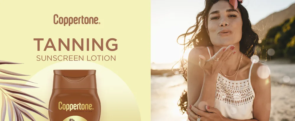 Coppertone Tanning Sunscreen Lotion, Water Resistant Body Sunscreen SPF 8, Broad Spectrum SPF 8 Sunscreen Pack, 8 Fl Oz Bottle, Pack of 2 - coppertone, tanning, sunscreen, sunblock, tan, spf, lotion, suntan lotion, coppertone sunscreen