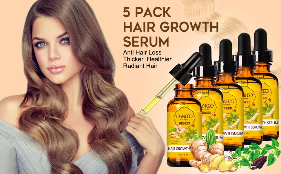 5 PACK Hair Growth Serum Liquid Hair Loss Treatment for Women & Men Dense Thicken Hair - product information 2