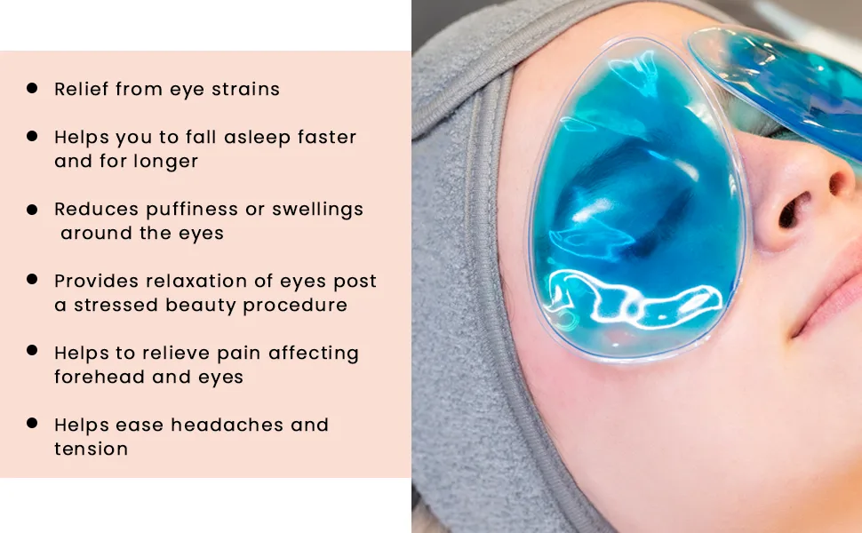 PMU Eye Gel Ice Pack for Cooling or Warming Eyes and Face - Gel Ice Pack