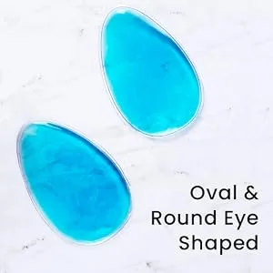 PMU Eye Gel Ice Pack for Cooling or Warming Eyes and Face - Oval & Round Eye Shaped