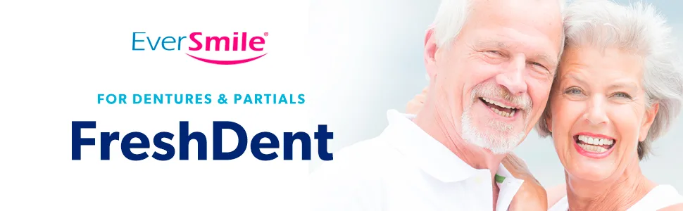 FreshDent Partial & Denture Cleaner, Teeth Whitening Spray, Fast-Acting Alternative to Denture Cleaner Tablets, Denture Spray Kills Bacteria and Freshens Breath - Mint Flavored 2 Piece Set - FreshDent for Dentures & Partials